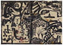 Sans titre (Visages, mouton et voilier), vers 1959-60