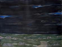 Rochers dans la plaine sous un ciel noir, 1986