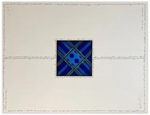 Sans titre, œuvre croisée avec Michel Butor, Cartouche ; Egypte-bleu 3ème série - circa 1989
