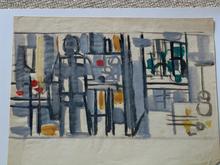 Peintre devant son chevalet, circa 1950