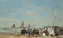 Scène de plage à Trouville