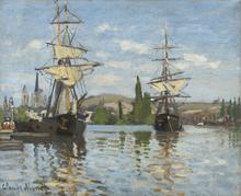 Rouen, bateaux glissant sur la Seine