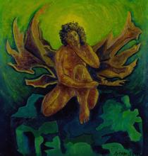 Ange sur fond vert