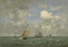 Navires et voiliers quittant Le Havre