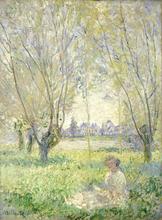 Femme assise sous les saules