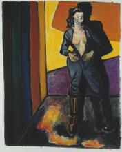 Femme à la combinaison de chantier