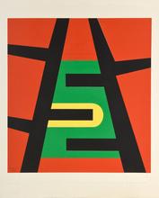 Essai de pochoir sans titre (fond rouge), 1973