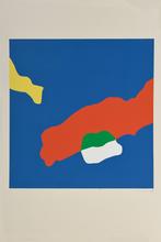 Pochoir, Nuages (vert blanc sur rouge), 1978