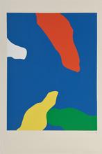 Pochoir, Nuages (vert jaune rouge blanc), 1978