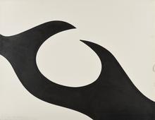 Pochoir sans titre, Composition (forme noire), 1974