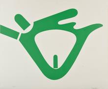 Pochoir, Zen (forme verte étirée), 1973