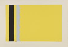 Pochoir, Composition à bandes (jaune, noir, jaune), 1973