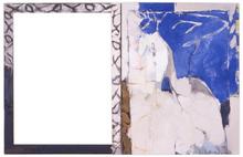Femme en bleu et cadre peint - 1987
