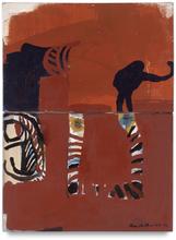 Personnage noir sur fond rouge - 1994