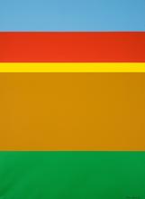 Toile à bandes (bleu, rouge, jaune), 1976