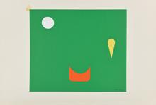 Pochoir (signes blancs, rouge, jaune)