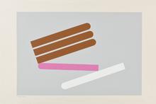Pochoir sans titre (bâtonnets marron, rose, blanc)