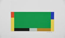 Maquette pour un Parcours énergétique (rouge, jaune, noir, fond vert), 1976