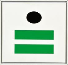 Composition sans titre aux deux rectangles verts, 1974