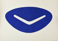 Pochoir, Signe (blanc sur bleu), 1973