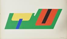 Pochoir sans titre (couleurs sur forme verte), 1973
