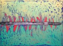 Sans titre, paillette sur fond vert - 1980
