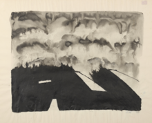Sans titre, lavis paysage - 1959