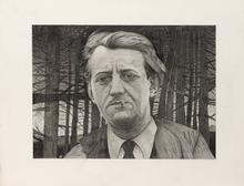 Portrait d'André Malraux dans la forêt