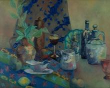 Nature morte au verre de vin rouge
