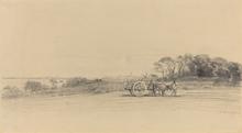 L'île aux moines, homme à la charrette