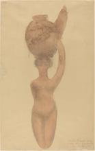 Femme nue portant un vase sur la tête