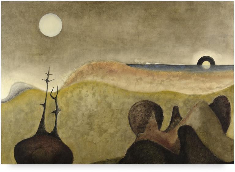 Catalogue raisonné, Henri Maccheroni, Paysage imaginaire, Série "Les Mondes Inachevés" - 1962