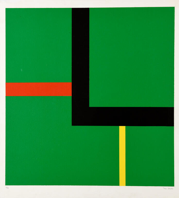 Jean Legros, Pochoir, Diapason à fond vert, 1972