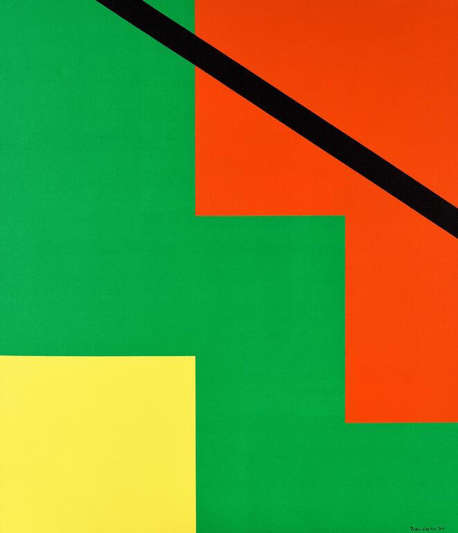 Jean Legros, Composition géométrique sans titre (carré jaune), 1974