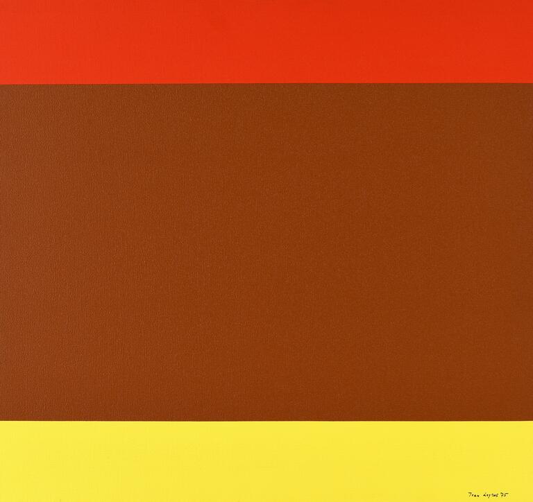 Jean Legros, Toile à bandes (rouge, marron), 1975