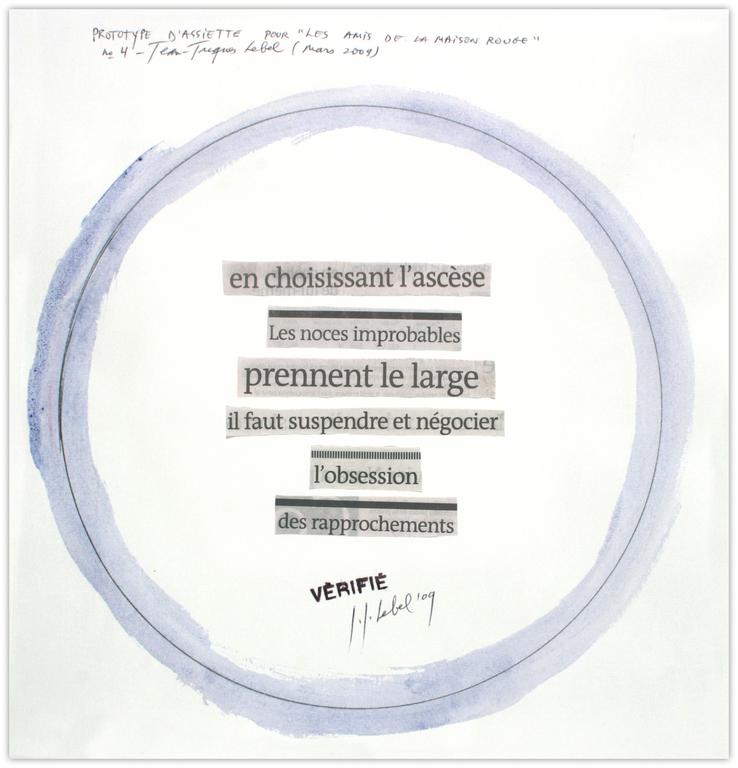 Jean-Jacques Lebel, Prototyope d'assiette n°4 - mars 2009