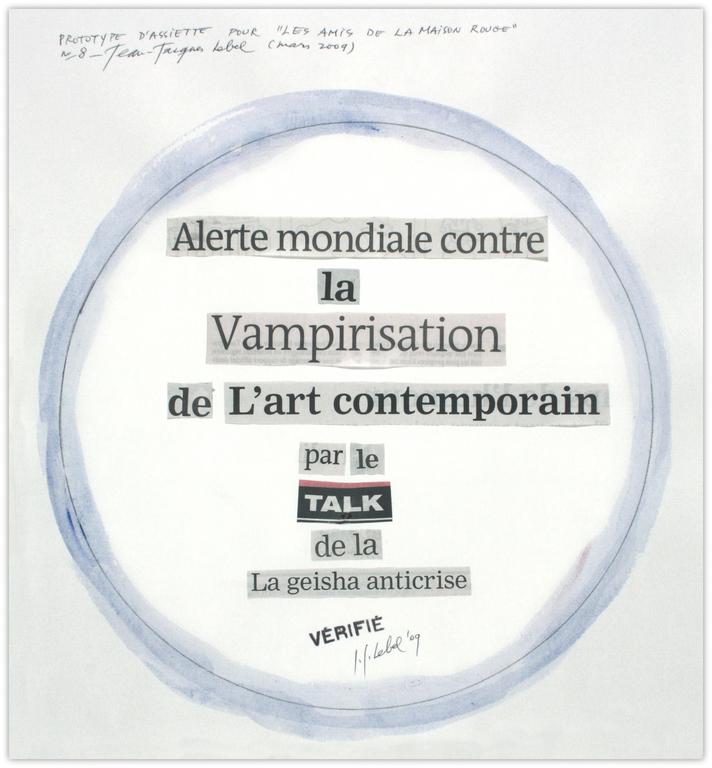 Jean-Jacques Lebel, Prototype d'assiette n°8 - mars 2009