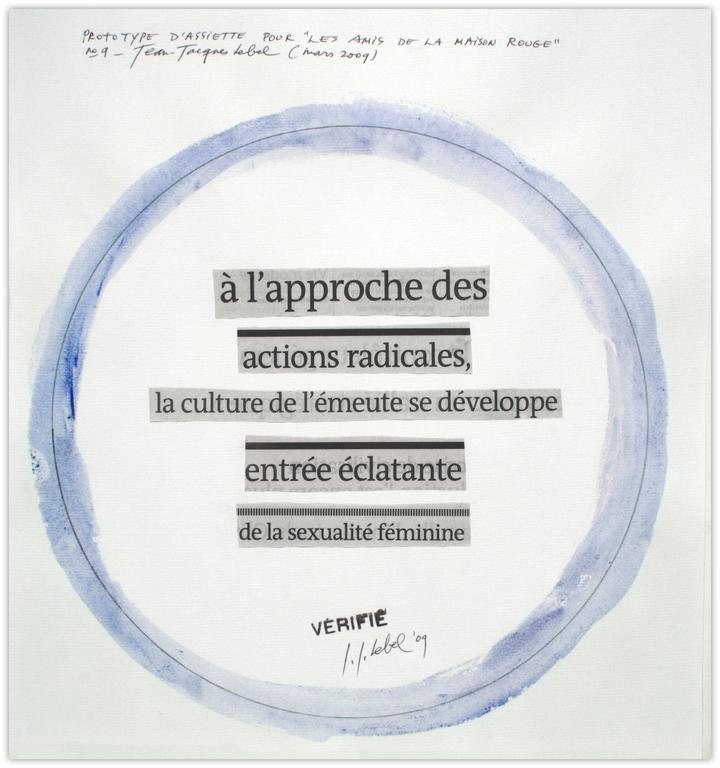 Jean-Jacques Lebel, Prototype d'assiette n°9 - mars 2009