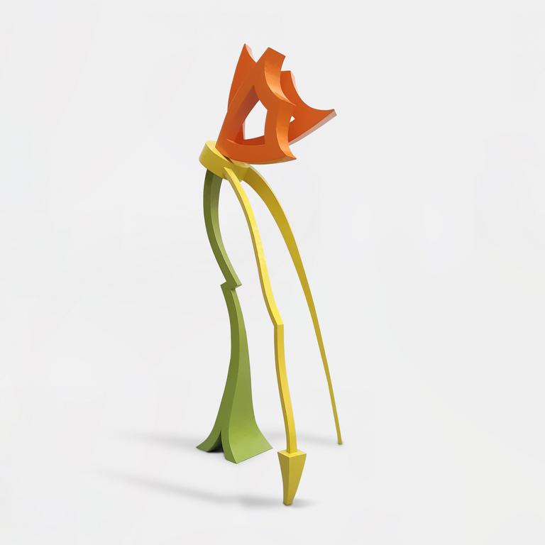 Catalogue raisonné, Jean-Paul Thaéron, Inclinée, vert, jaune, orange - 1991