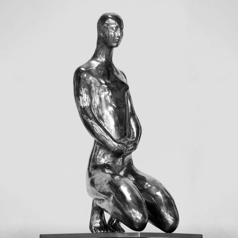 Louis Derbré, sculpture en bronze, 1984.