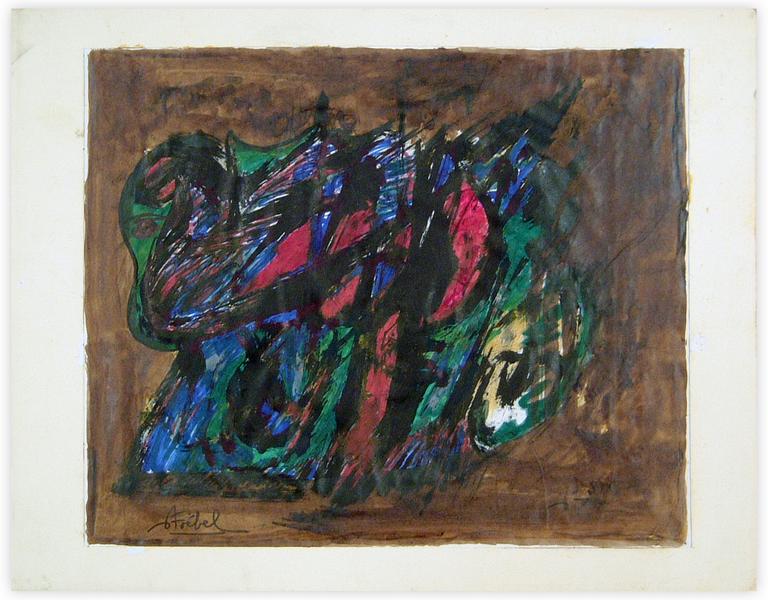 Catalogue raisonné, Edgar Stoëbel, lavis - abstract calligraphic — 