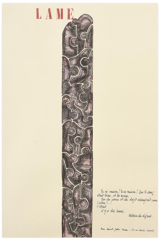 Catalogue raisonné, Henri Maccheroni, Histoire du régent, Série Archéologies blanches, pour Saint-John Perse - 1976