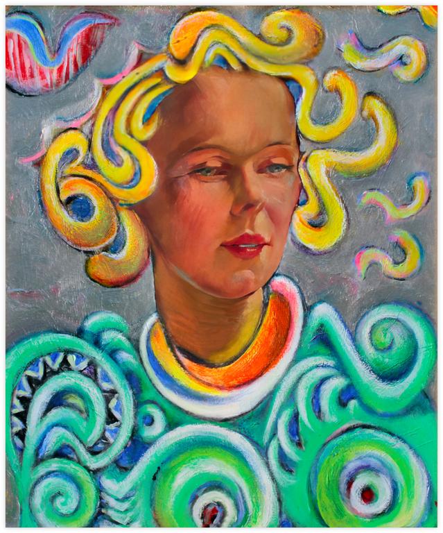 Jean-Jacques Lebel, Portrait de femme aux cheveux jaunes - 