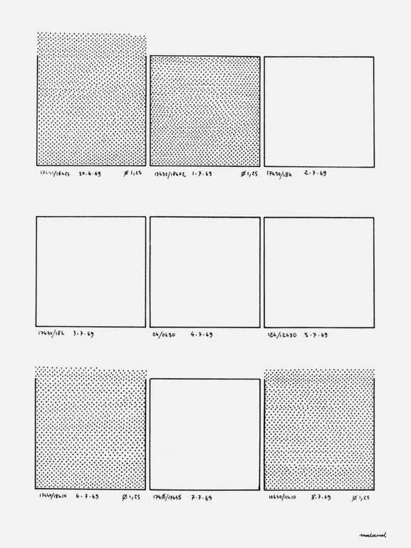 Catalogue raisonné, Robert Malaval, 100 demi-heures de dessin quotidien, planche 11 - 1969