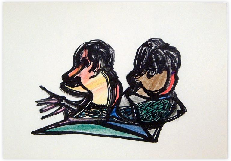Catalogue raisonné, Edgar Stoëbel, 2 characters and a fish — 