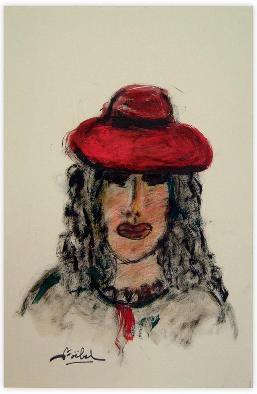 Catalogue raisonné, Edgar Stoëbel, femme (brune) au chapeau rouge — 