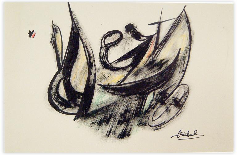 Catalogue raisonné, Edgar Stoëbel, abstract by boat — 