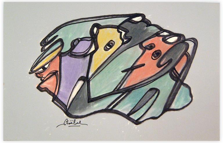 Catalogue raisonné, Edgar Stoëbel, abstract with eyes — 