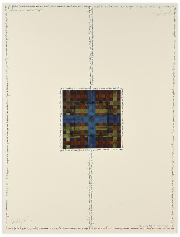 Catalogue raisonné, Henri Maccheroni, Sans titre, Série Égypte-bleu, cartouche - circa 1991