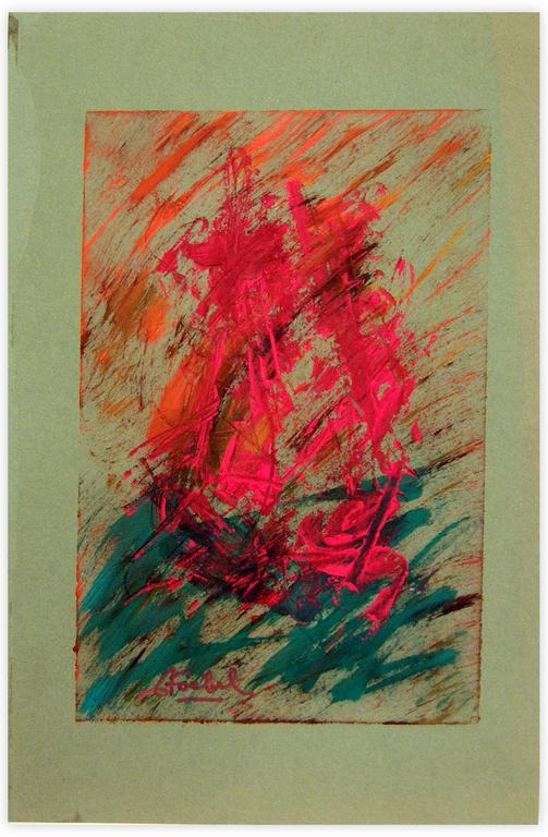 Catalogue raisonné, Edgar Stoëbel, boat in struggle - abstract calligraphic — 